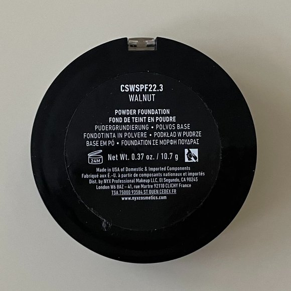 NYX Can't Stop Won't Stop Powder Foundation 22.3 Walnut 10.7g Full Coverage New - Picture 3 of 3